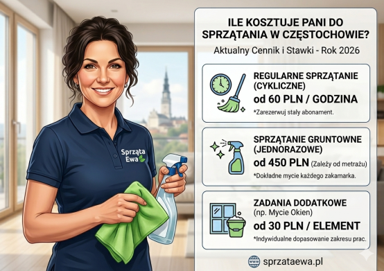 Ile kosztuje pani do sprzątania w Częstochowie? Aktualny cennik...